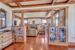 5 over 4 craftsman view from kitchen to the living room