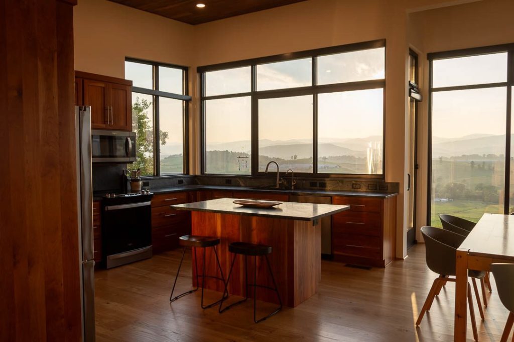 kitchen island, mountain view