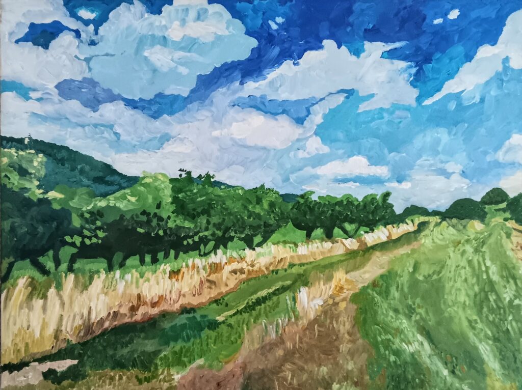 Painting of a field.