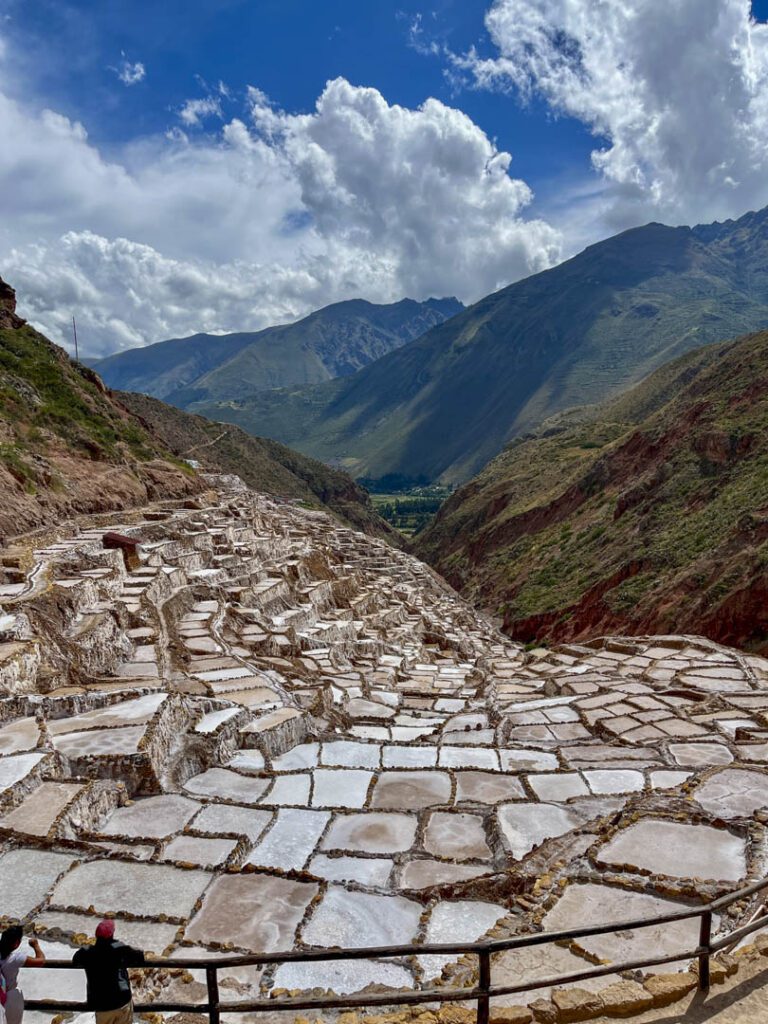 Salt flats in Maras, Peru.