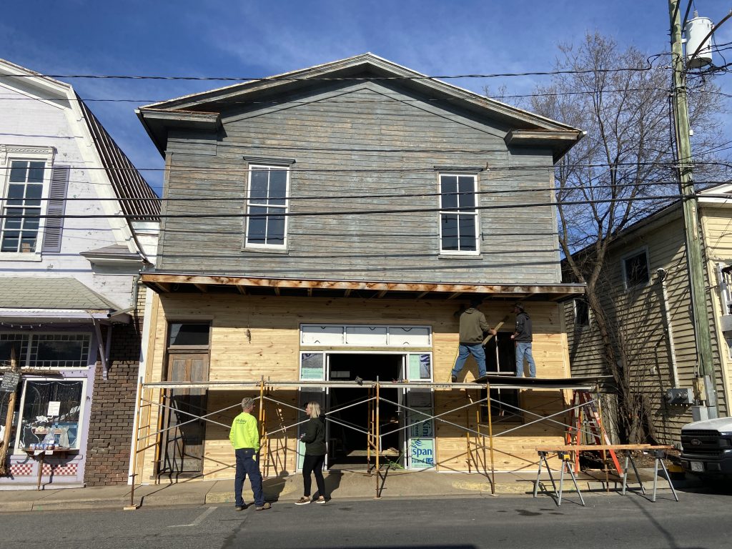 Deering Hall restoration in progress.